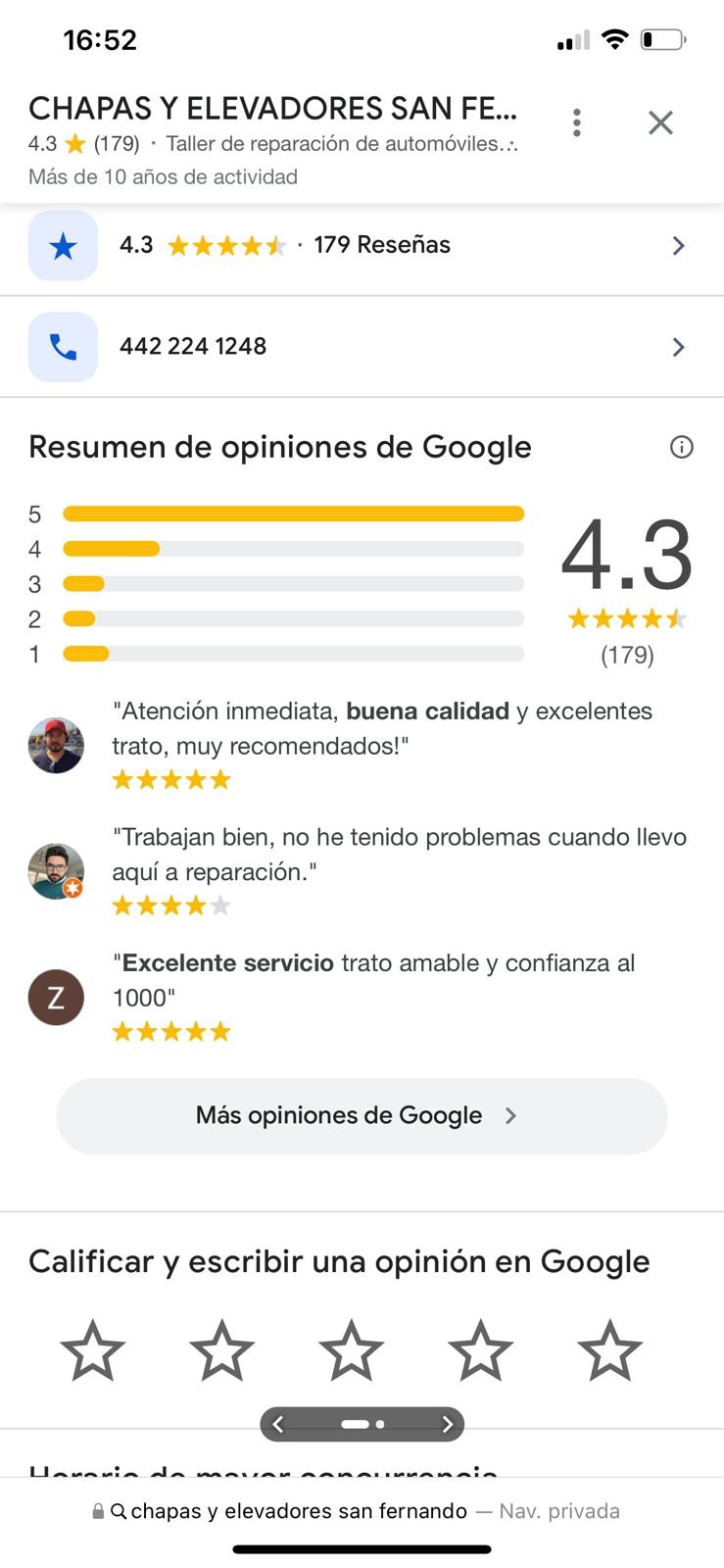Reseñas en Google